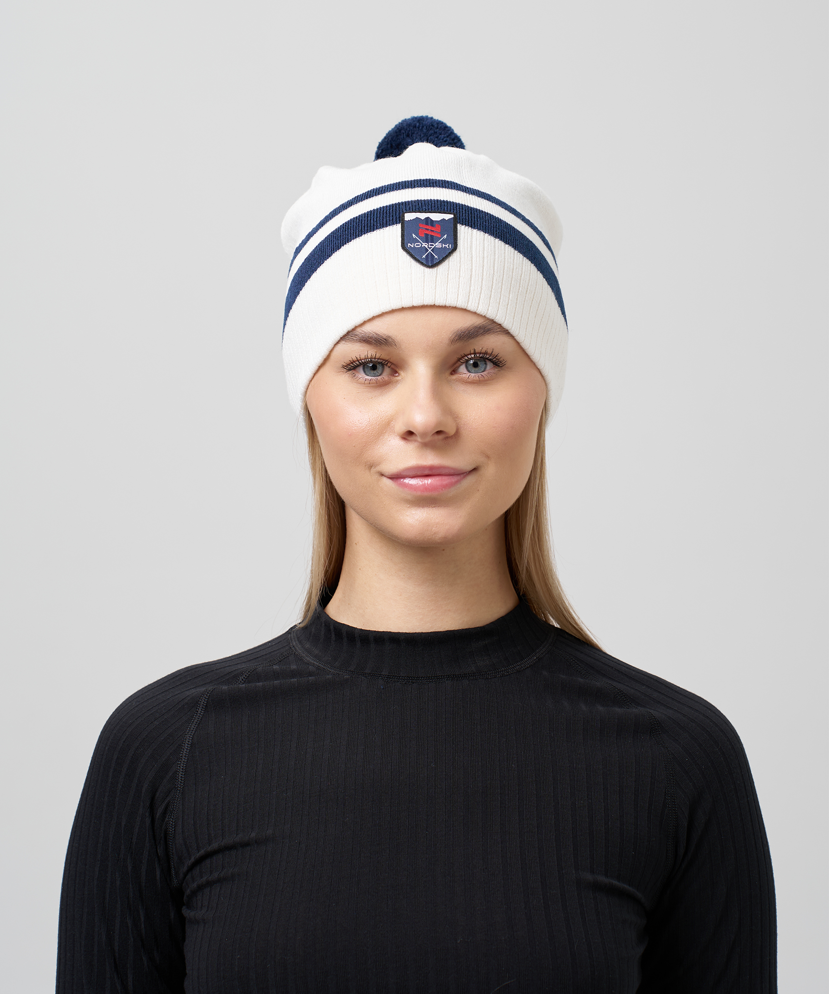 Шапка Nordski Move White/Red/Blue